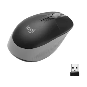 Logitech M190, Mouse Inalámbrico Full-size, Confort Completo Color Gris marengo