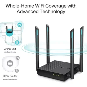 Router Tp-link Ac1200 Wifi Dualband Gigabit Archer C64 Negro