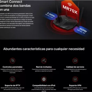 Ruoter Wifi 6 Mr70x Dual-band Gigabit Ax1800 Garantía 4 Años