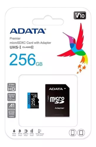 Tarjeta de memoria Adata AUSDX256GUICL10A1-RA1 Premier con adaptador SD 256GB - Imagen 3